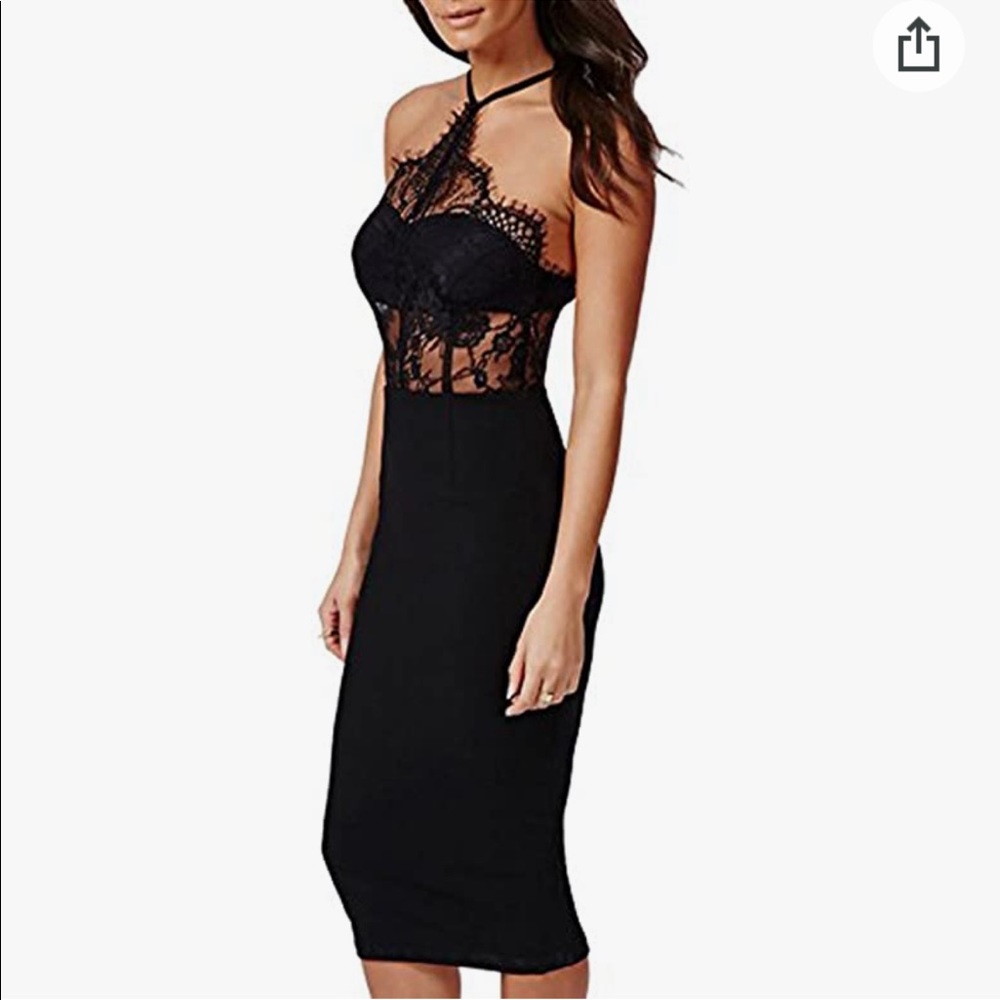 #73 Black Lace Bandage Dress Sz M - Picture 2 of 13